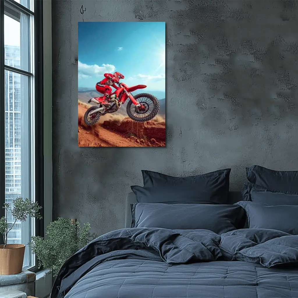 GASGAS Rider Jumping Red Desert Hills – Wall Art