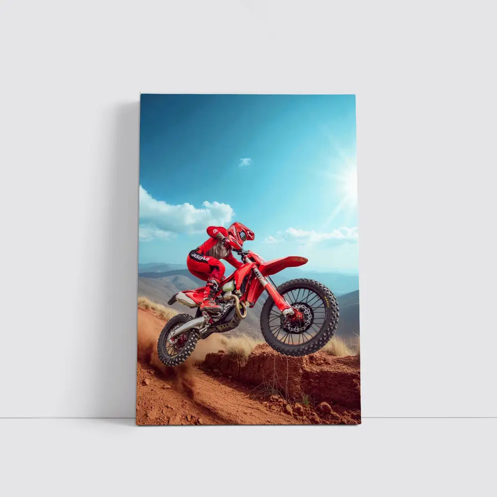 GASGAS Rider Jumping Red Desert Hills – Wall Art