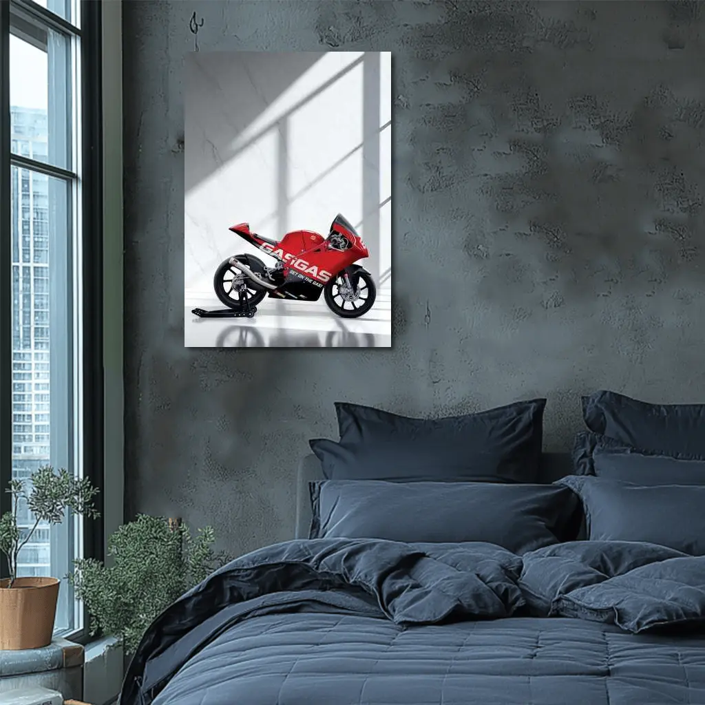 GasGas Red Race Motorcycle White Studio – Wall Art
