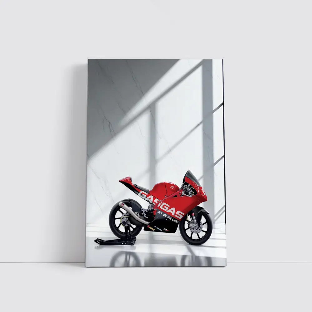 GasGas Red Race Motorcycle White Studio – Wall Art