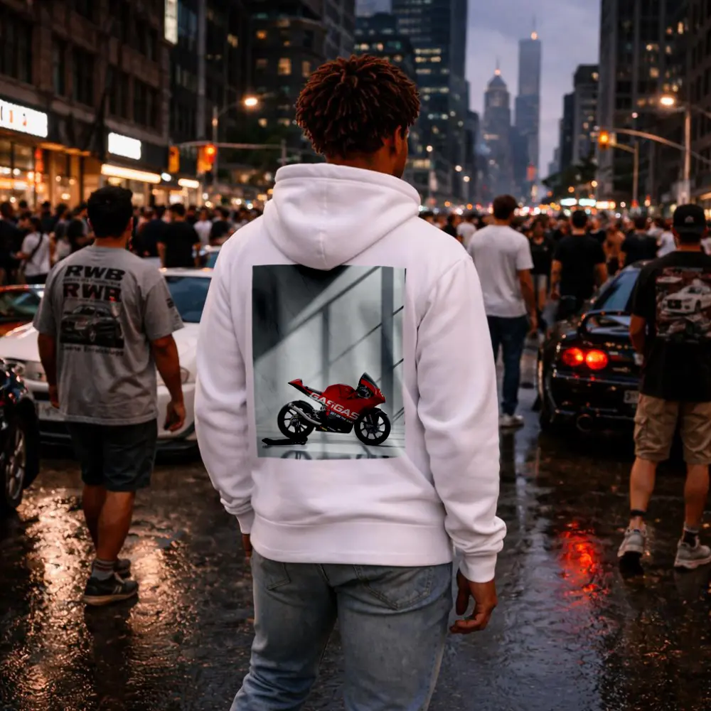 GasGas Red Race Motorcycle White Studio – Hoodies