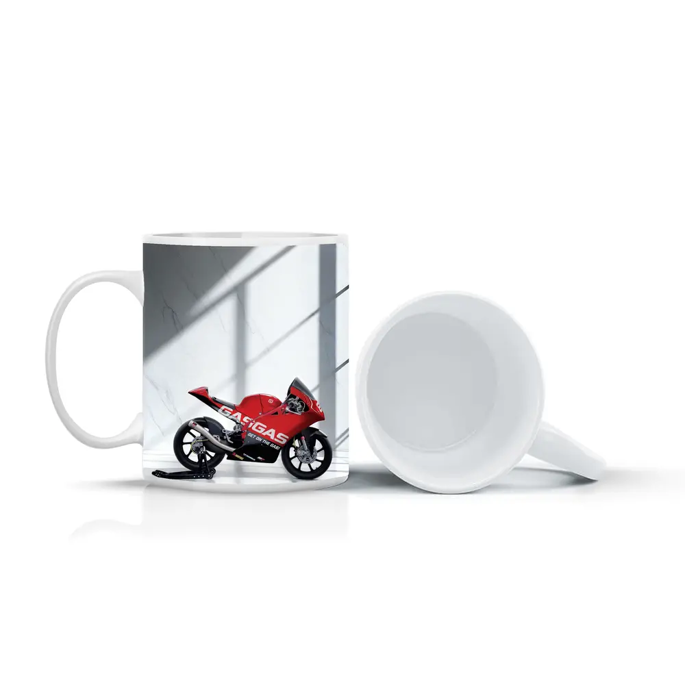 GasGas Red Race Motorcycle White Studio – Mugs