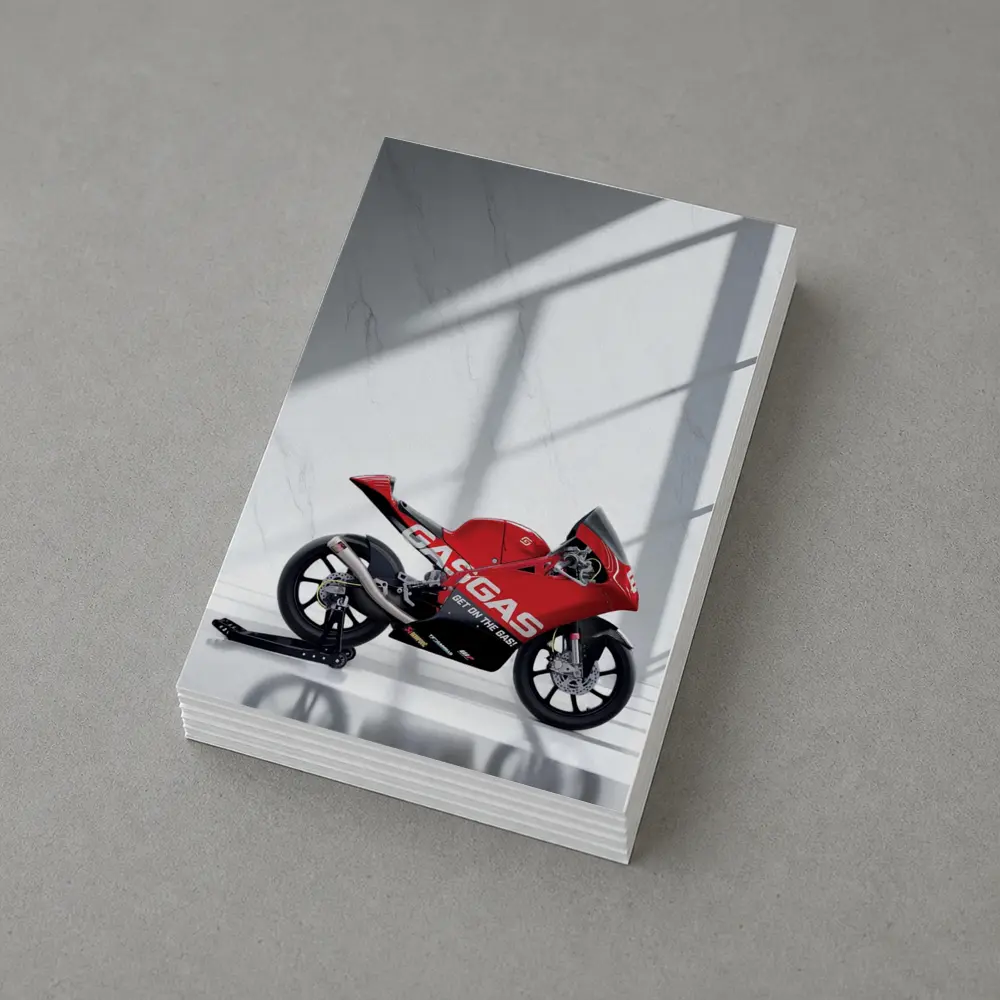 GasGas Red Race Motorcycle White Studio – Postcards