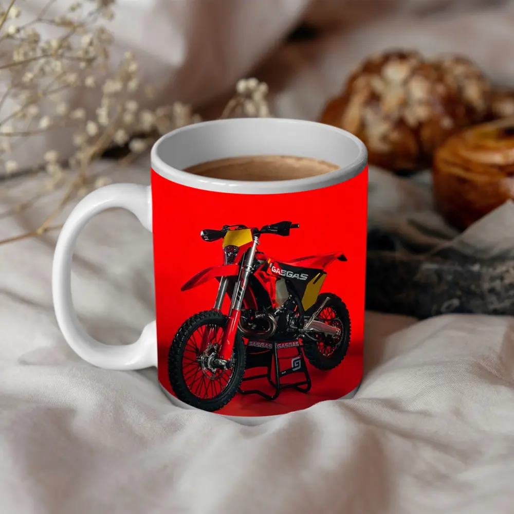 GASGAS Dirt Bike Red Studio Background – Mugs