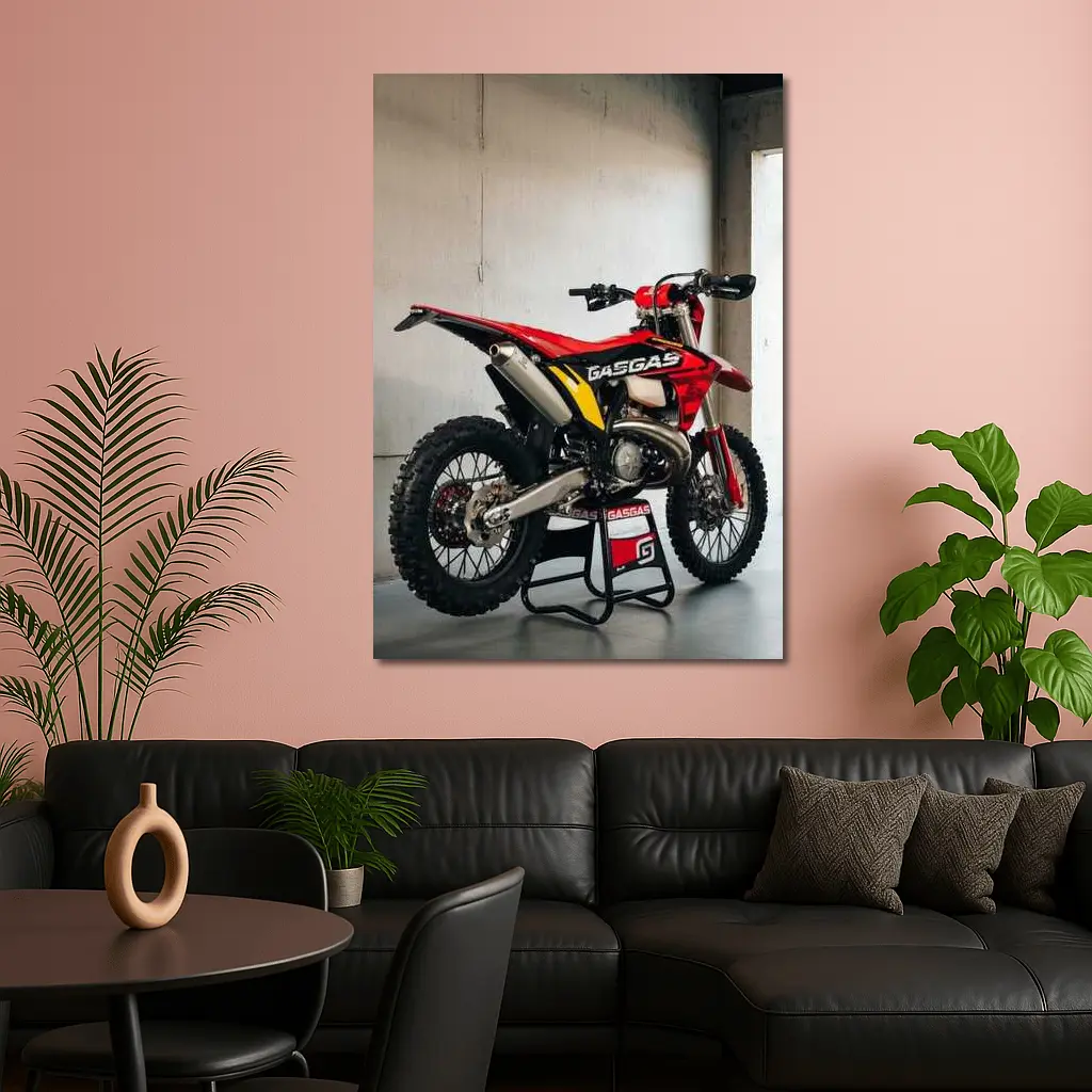 GASGAS Dirt Bike Red Motocross Garage – Wall Art