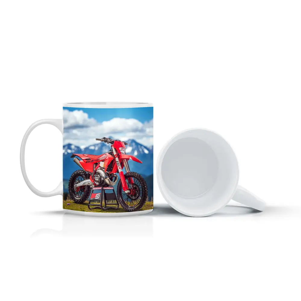 GASGAS Red Dirt Bike Alpine Mountain Backdrop – Mugs