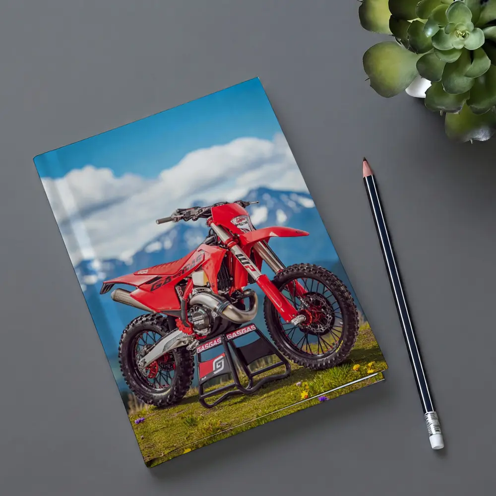 GASGAS Red Dirt Bike Alpine Mountain Backdrop – Notebooks