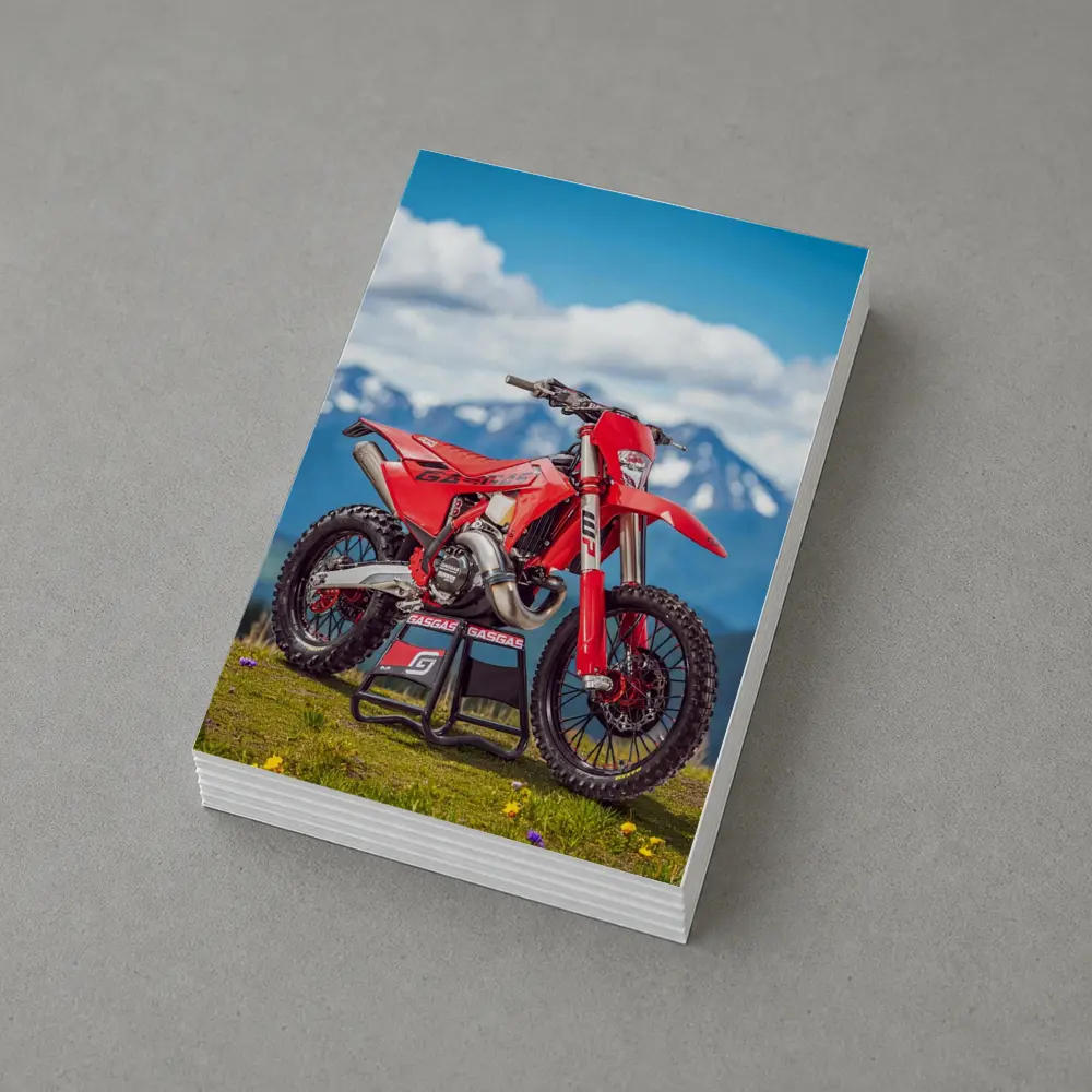 GASGAS Red Dirt Bike Alpine Mountain Backdrop – Postcards