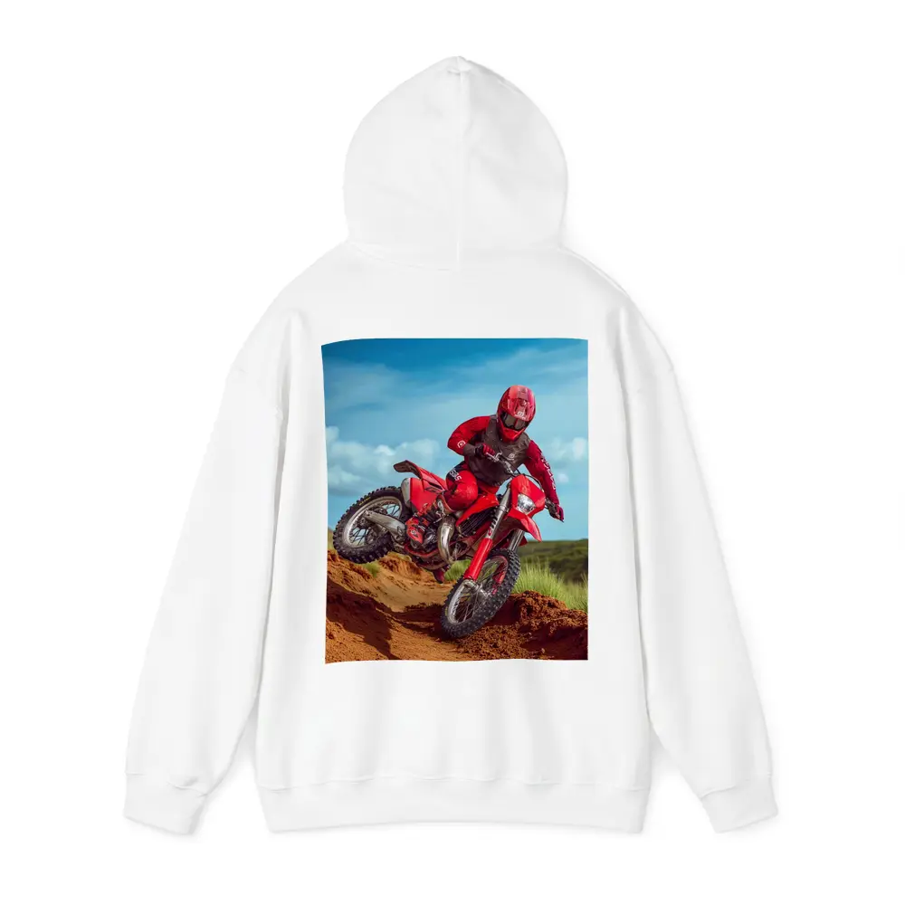Red Dirt Bike Rider Sandy Motocross Track – Hoodies
