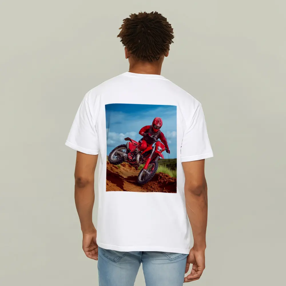 Red Dirt Bike Rider Sandy Motocross Track – T-Shirts