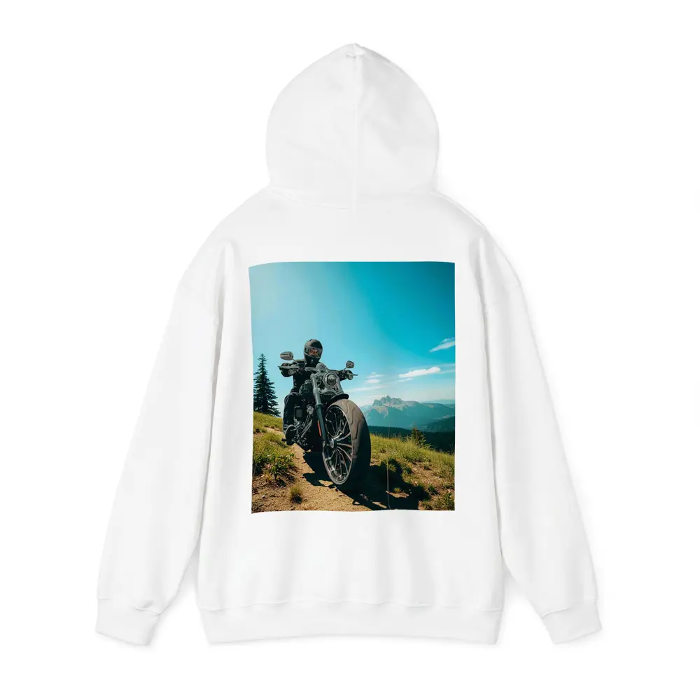 Harley Davidson Cruiser Motorcycle Mountain Landscape – Hoodies