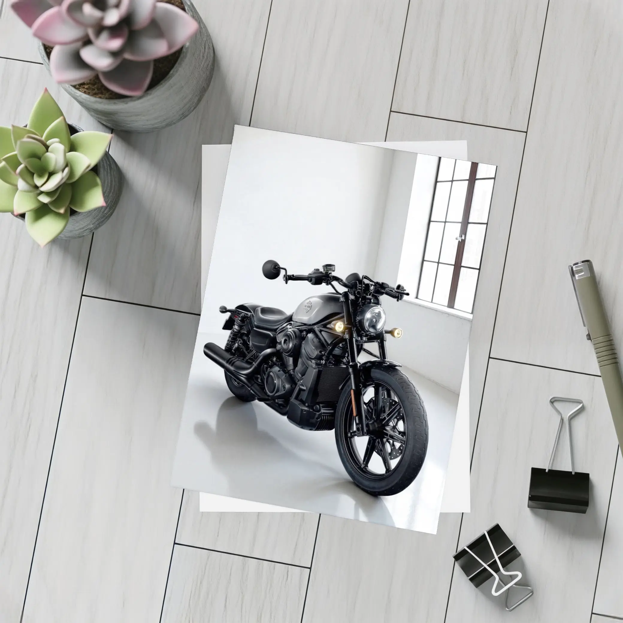 Harley Davidson Nightster Black Motorcycle Studio – Postcards