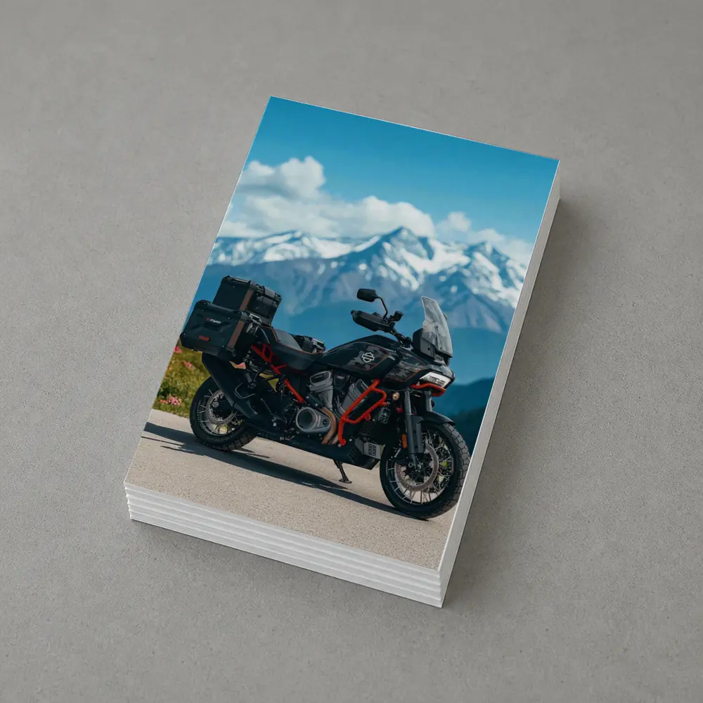 Harley Davidson Adventure Bike Mountain Pass – Postcards