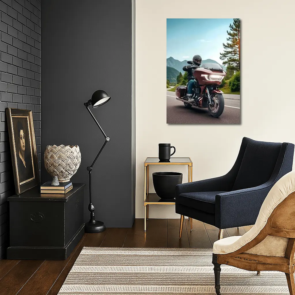 Harley Davidson Touring Motorcycle Mountain Road Ride – Wall Art