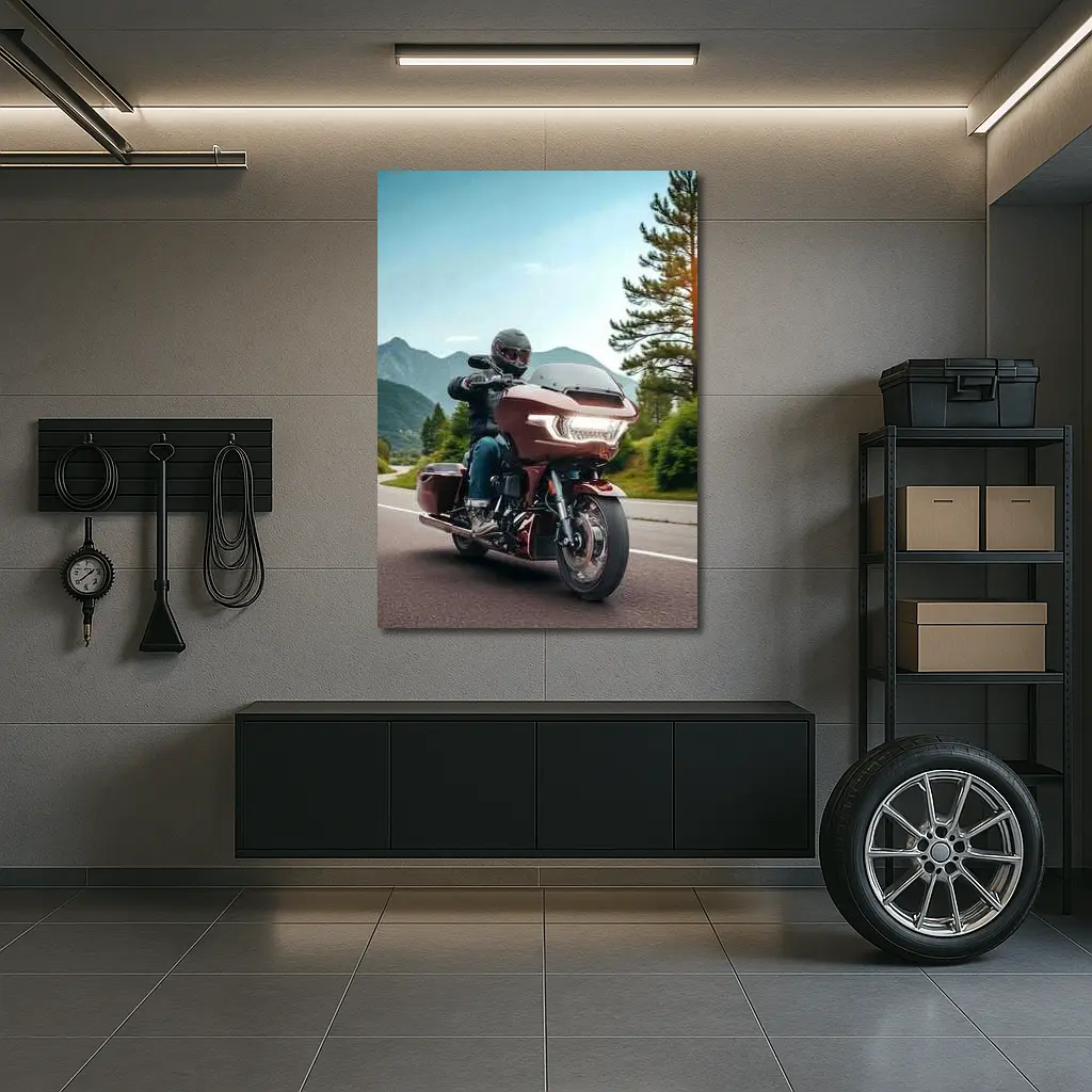 Harley Davidson Touring Motorcycle Mountain Road Ride – Wall Art