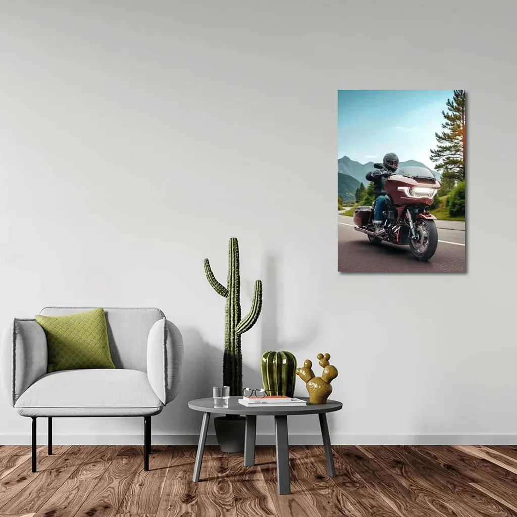 Harley Davidson Touring Motorcycle Mountain Road Ride – Wall Art