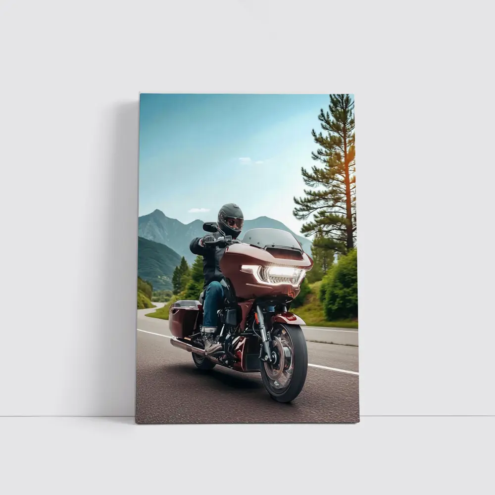 Harley Davidson Touring Motorcycle Mountain Road Ride – Wall Art
