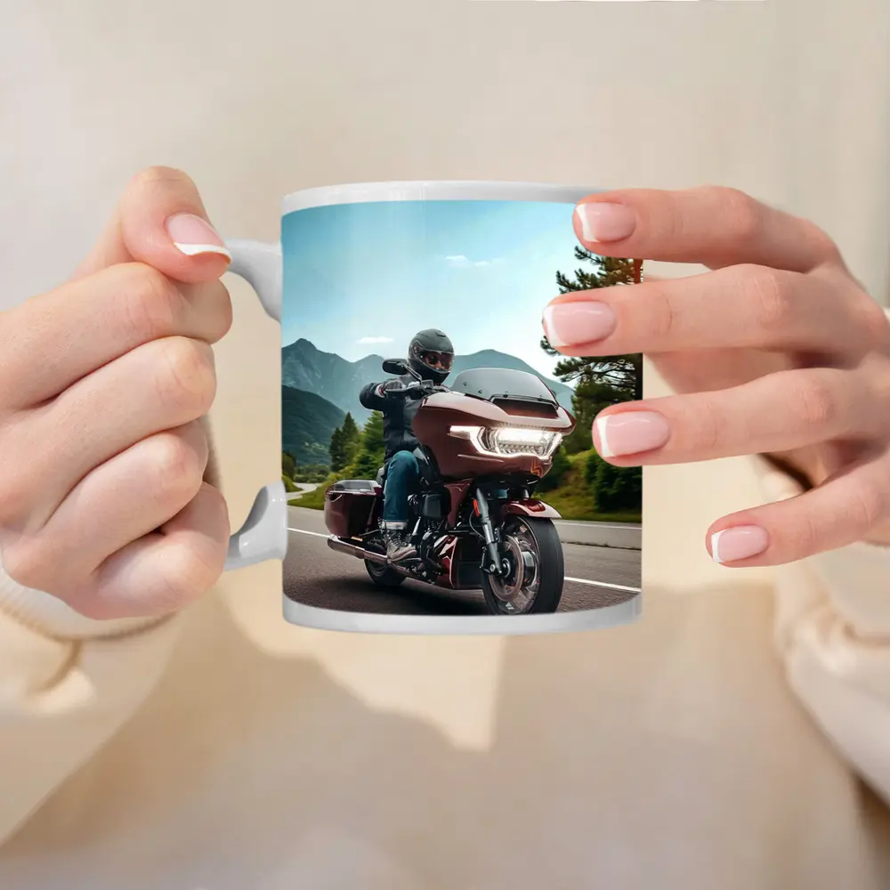 Harley Davidson Touring Motorcycle Mountain Road Ride – Mugs