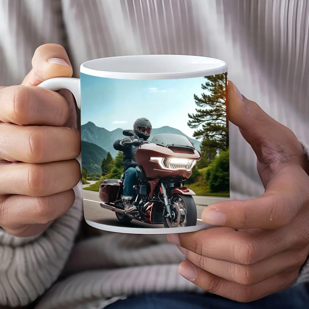 Harley Davidson Touring Motorcycle Mountain Road Ride – Mugs