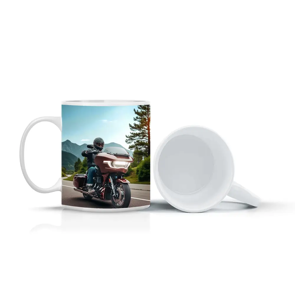 Harley Davidson Touring Motorcycle Mountain Road Ride – Mugs