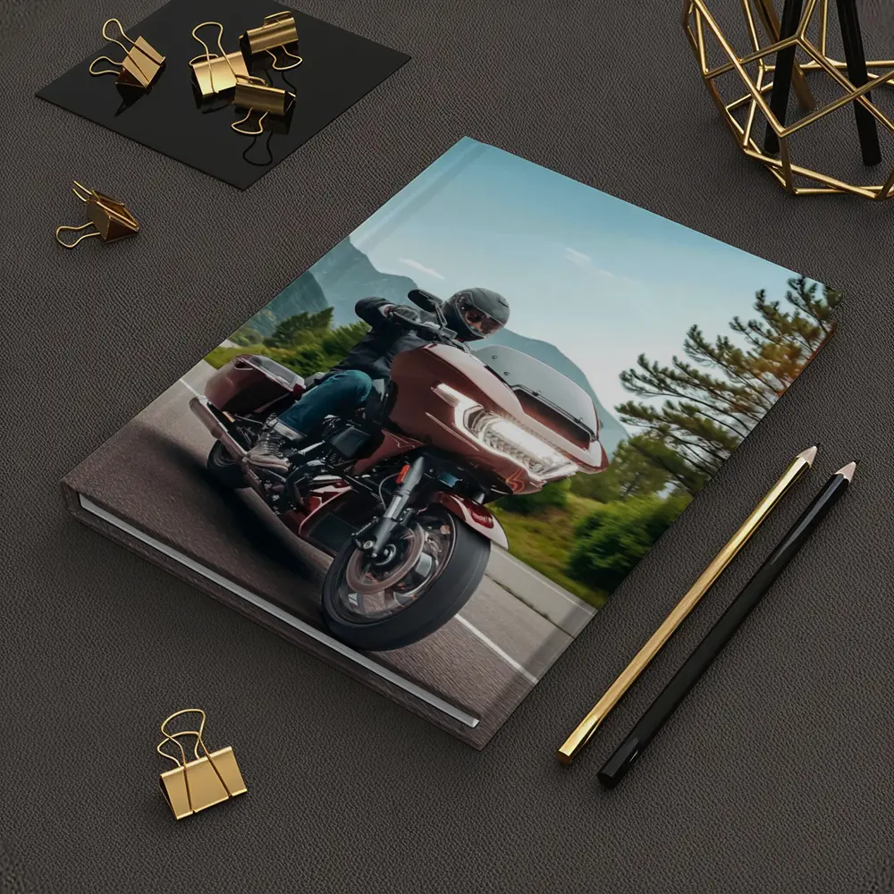 Harley Davidson Touring Motorcycle Mountain Road Ride – Notebooks