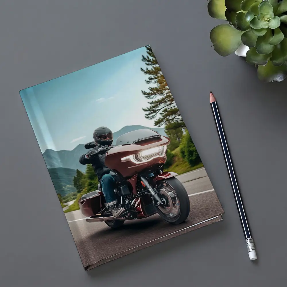 Harley Davidson Touring Motorcycle Mountain Road Ride – Notebooks