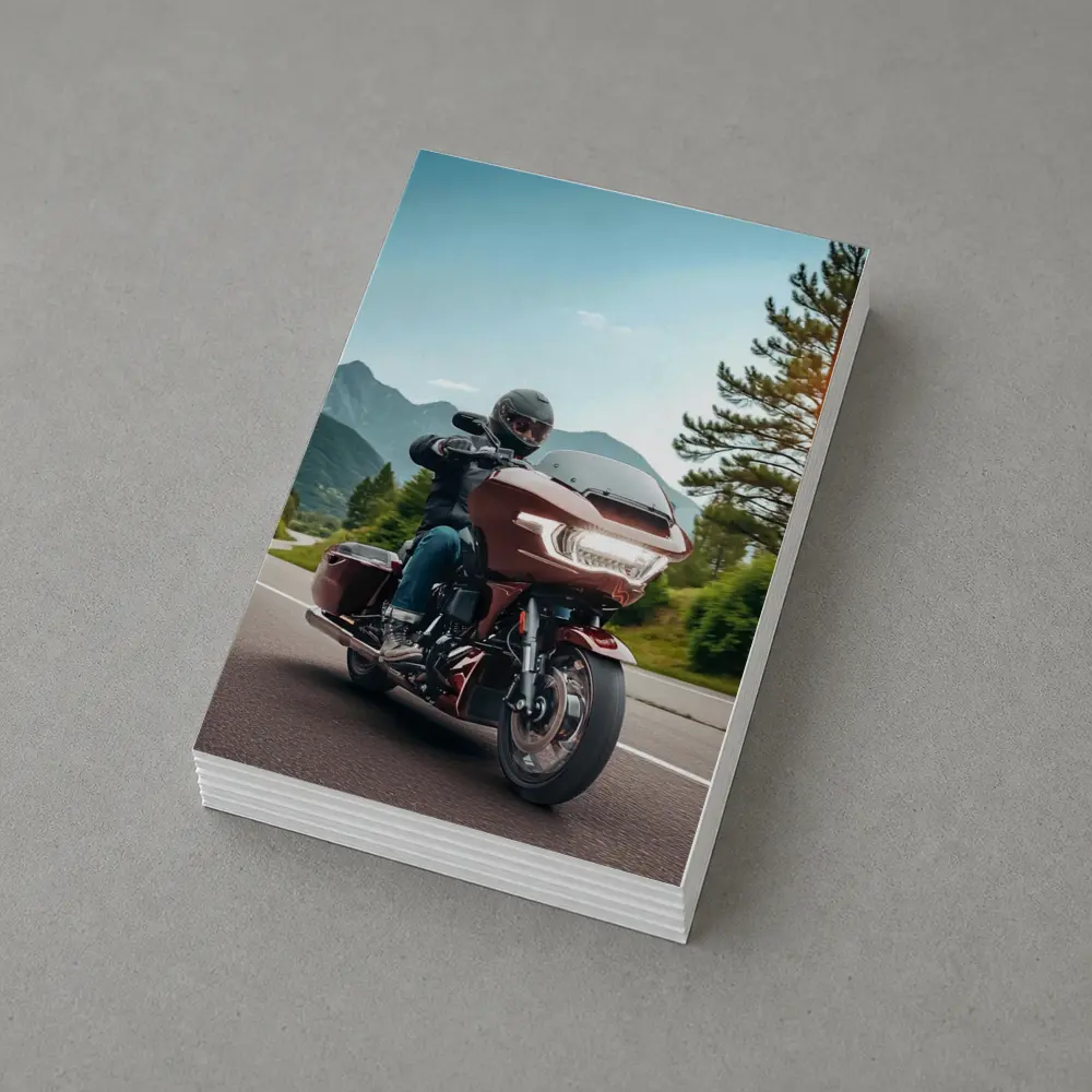 Harley Davidson Touring Motorcycle Mountain Road Ride – Postcards