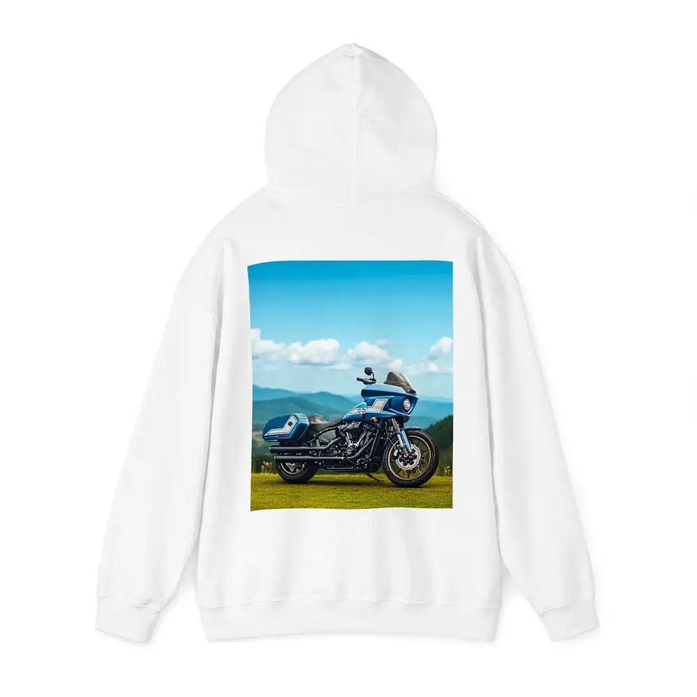 Harley Davidson Low Rider Blue Mountains Background – Hoodies