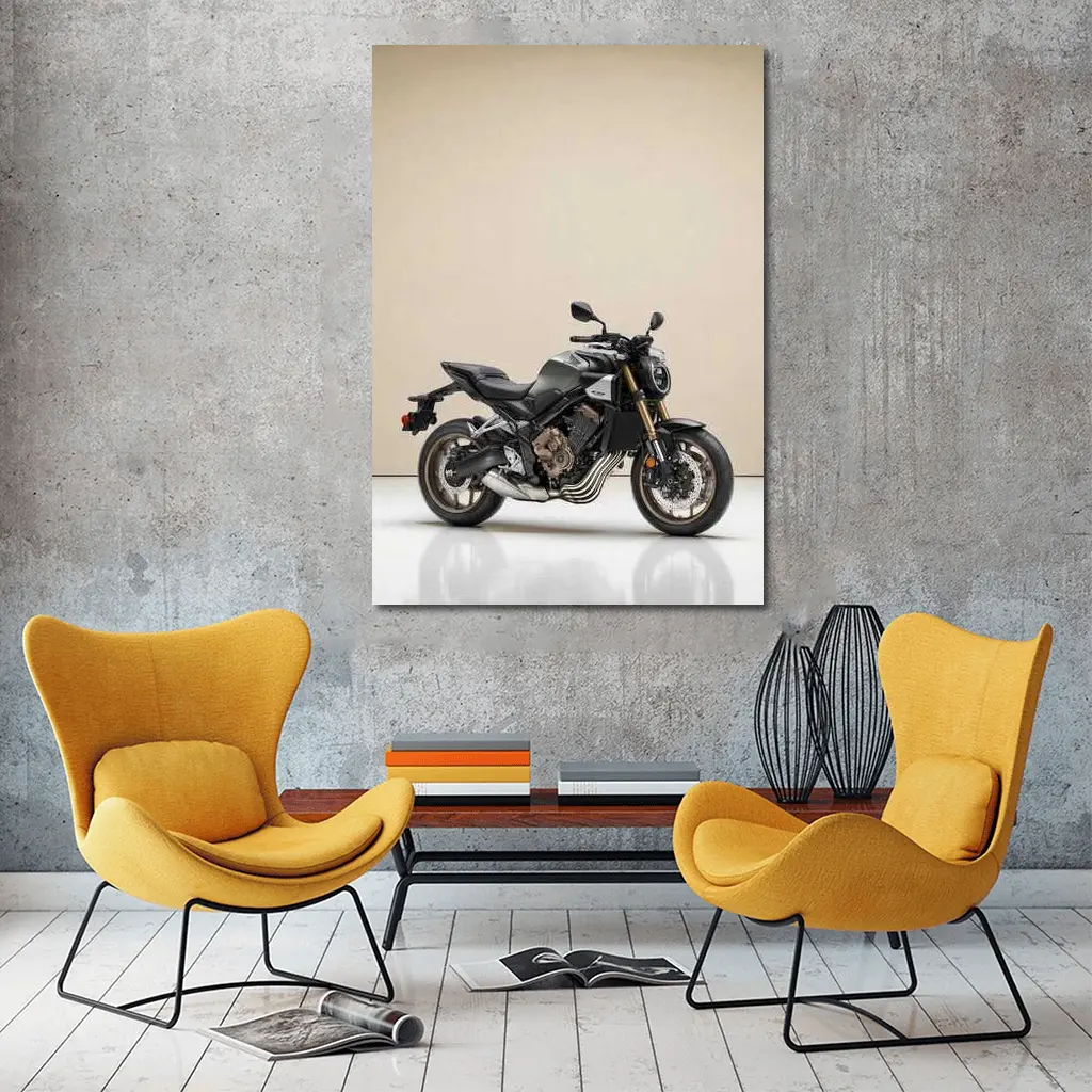 Honda CB650R Naked Bike Beige Studio – Wall Art