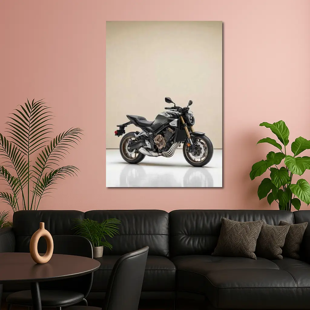 Honda CB650R Naked Bike Beige Studio – Wall Art