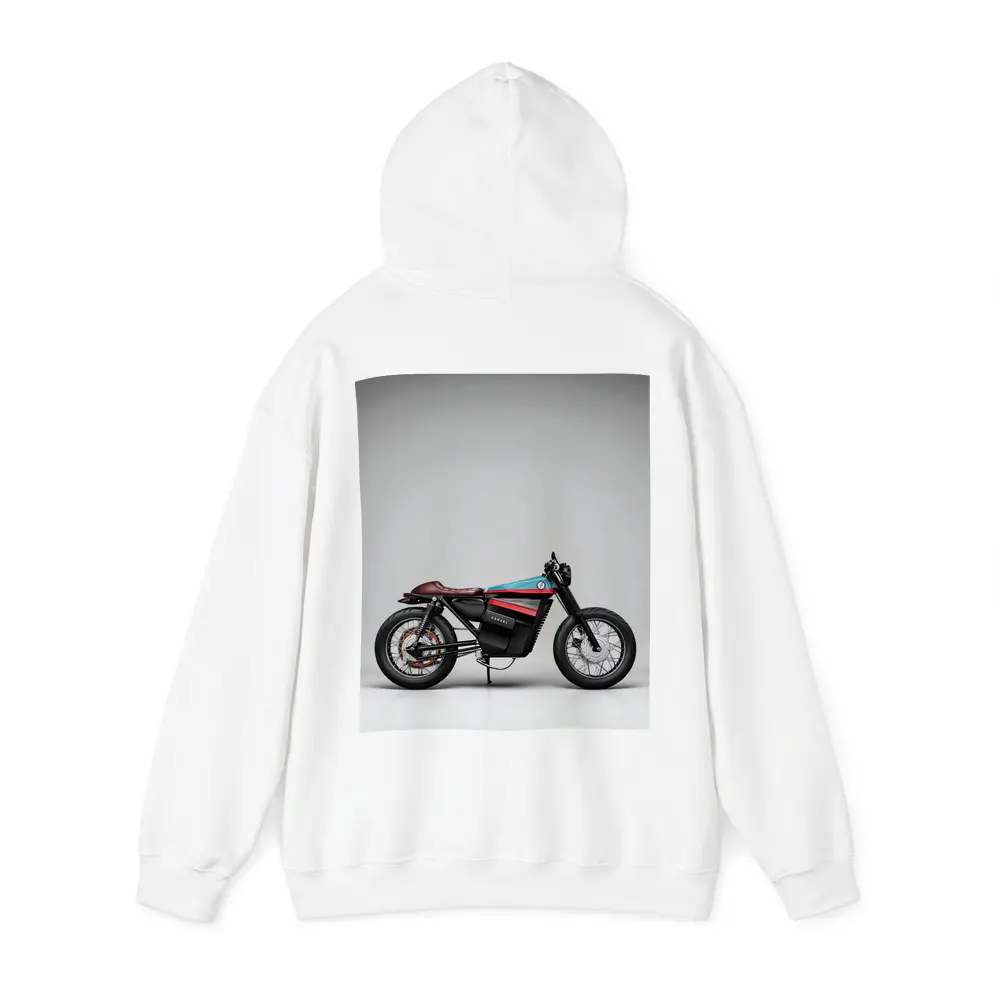 Electric Cafe Racer Motorcycle Gray Studio Background – Hoodies