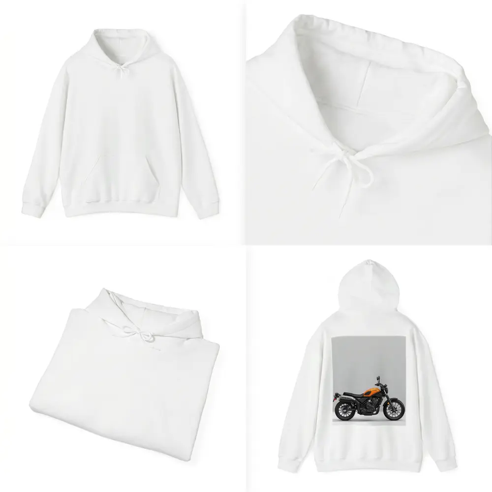 Honda Scrambler Motorcycle Orange on Gray – Hoodies