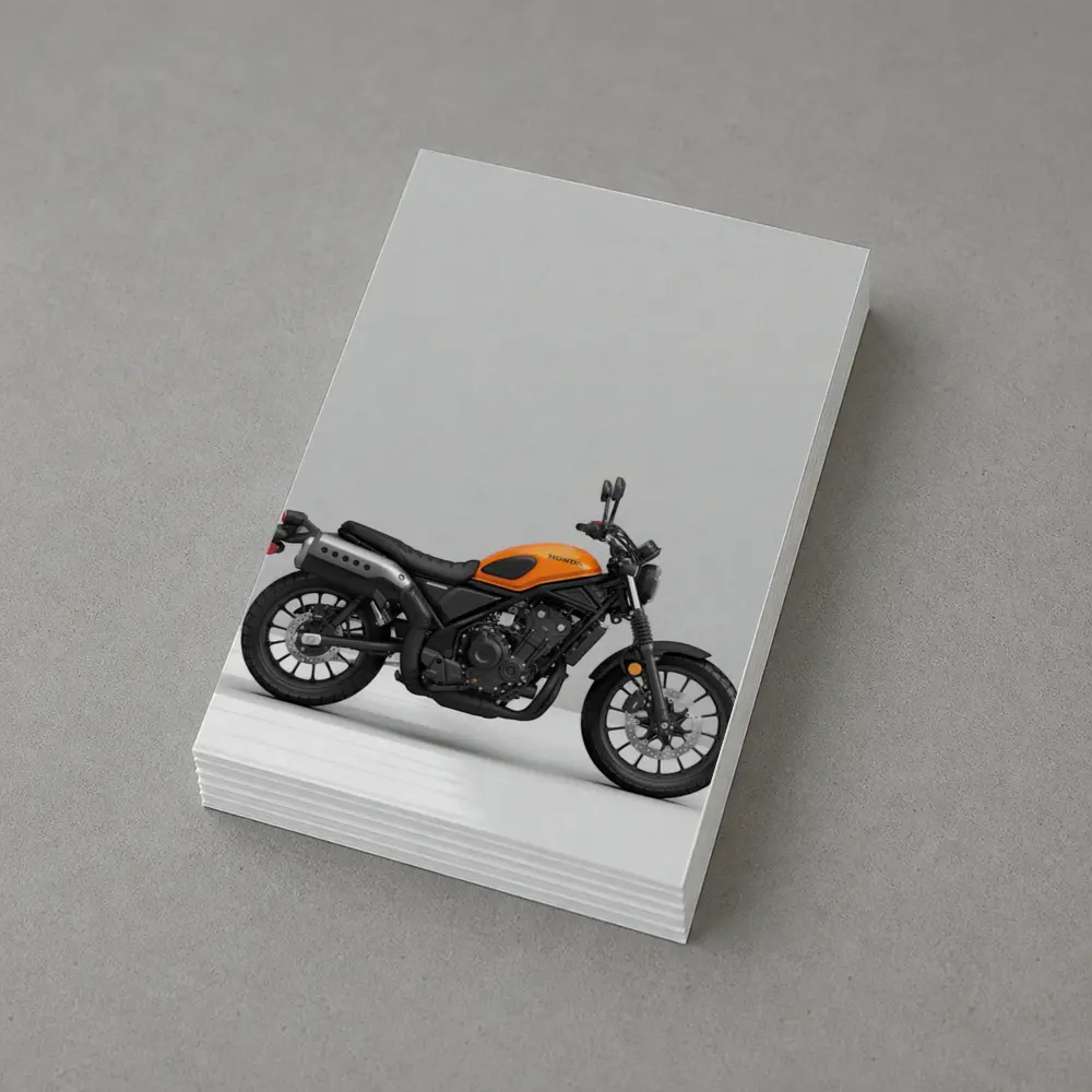 Honda Scrambler Motorcycle Orange on Gray – Postcards