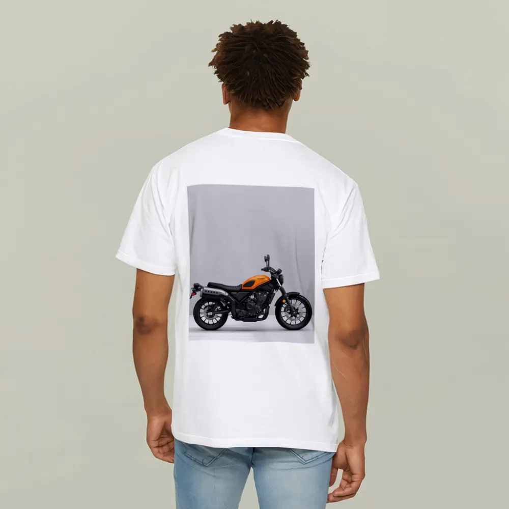 Honda Scrambler Motorcycle Orange on Gray – T-Shirts