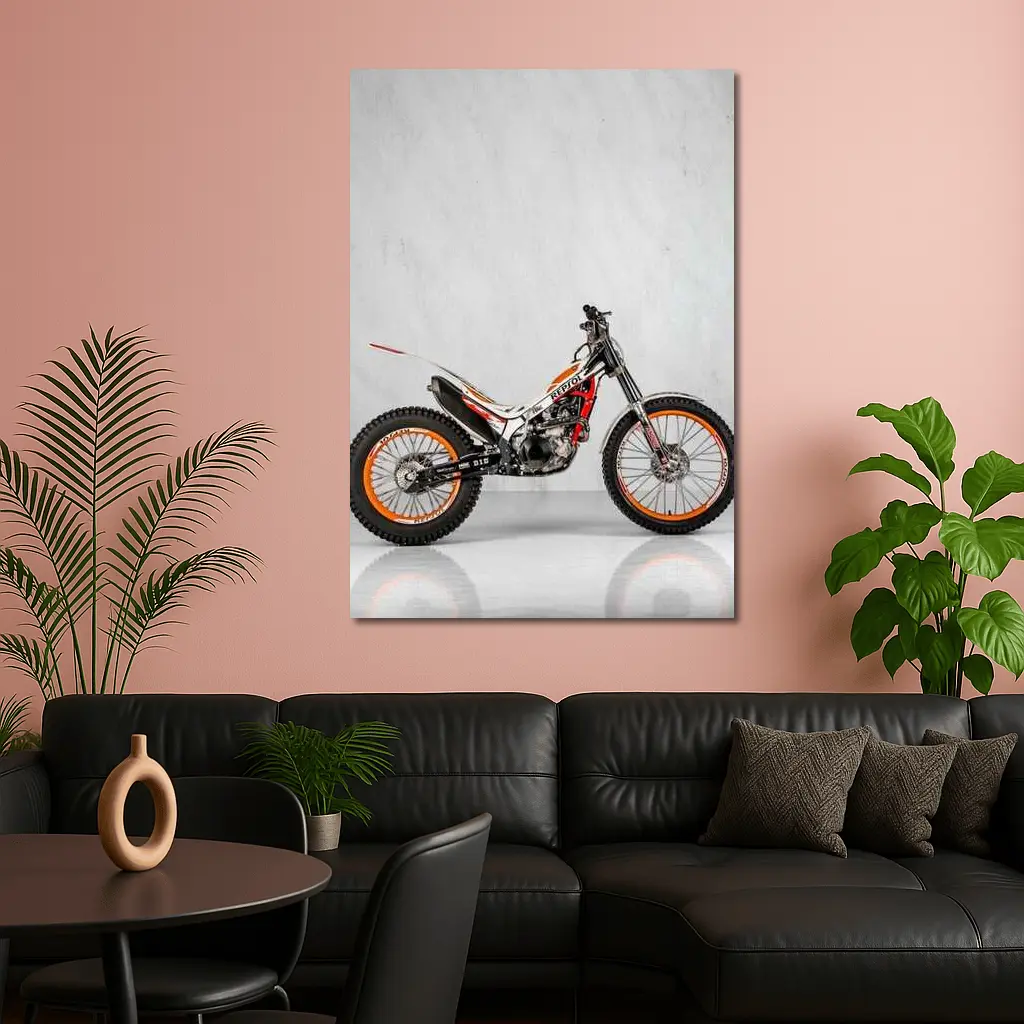 Honda Repsol Trial Motorcycle White Studio Background – Wall Art