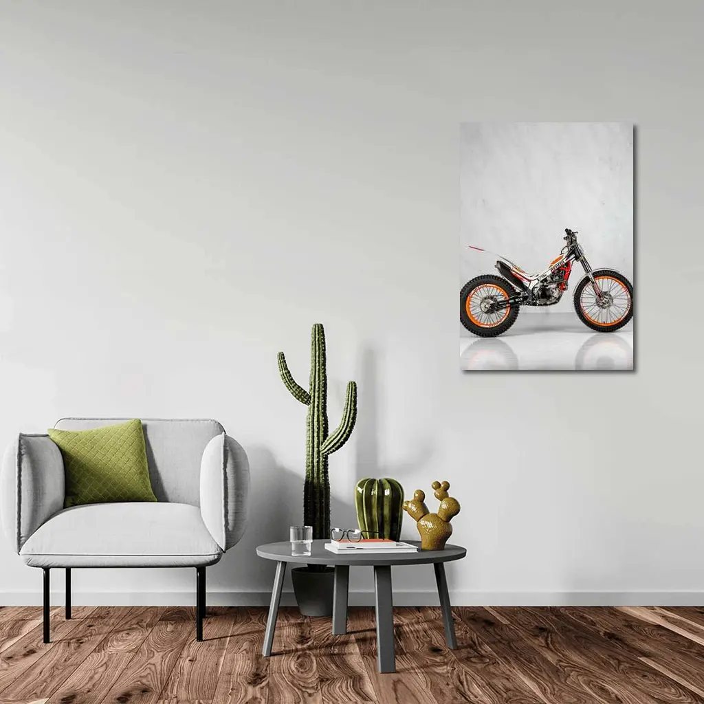 Honda Repsol Trial Motorcycle White Studio Background – Wall Art