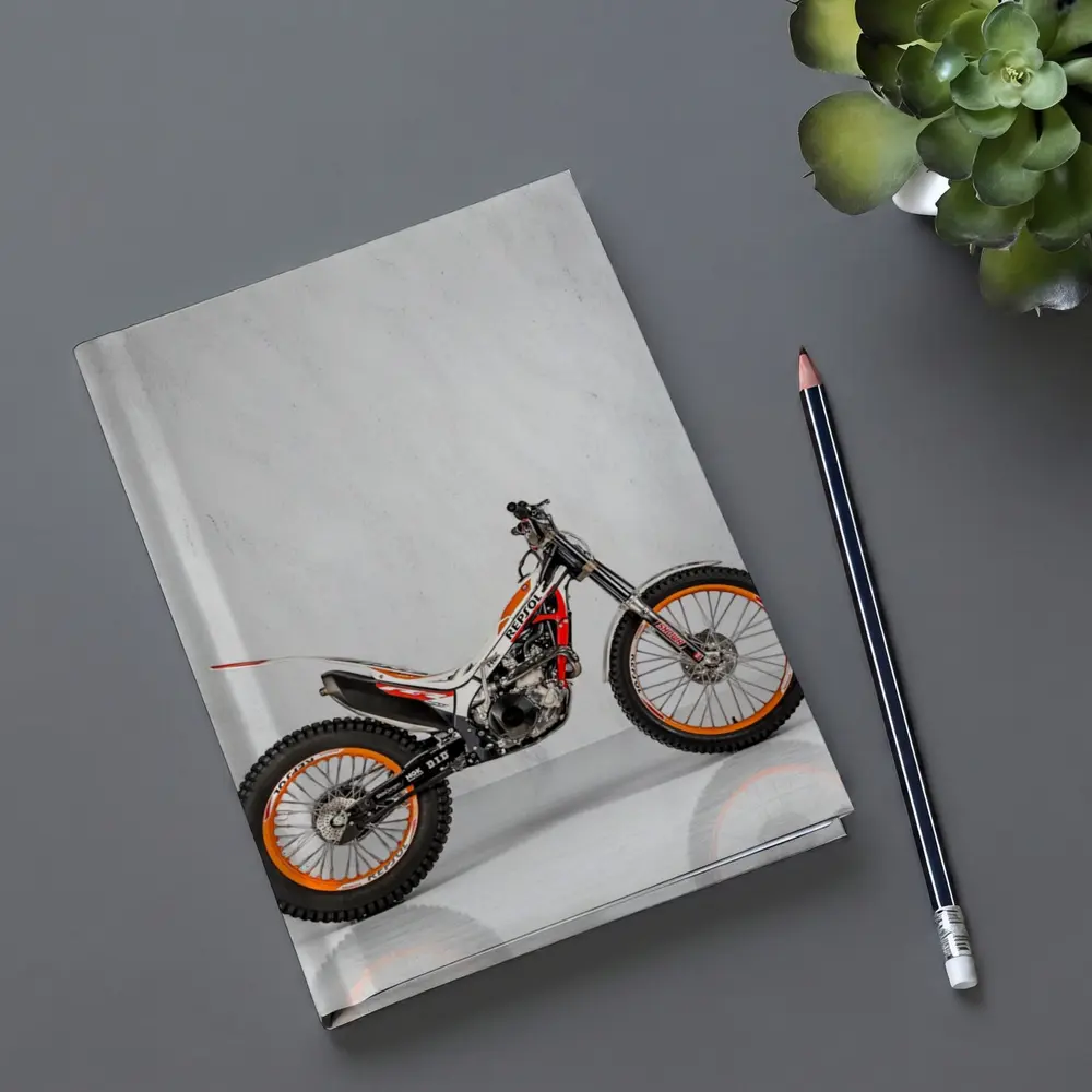 Honda Repsol Trial Motorcycle White Studio Background – Notebooks