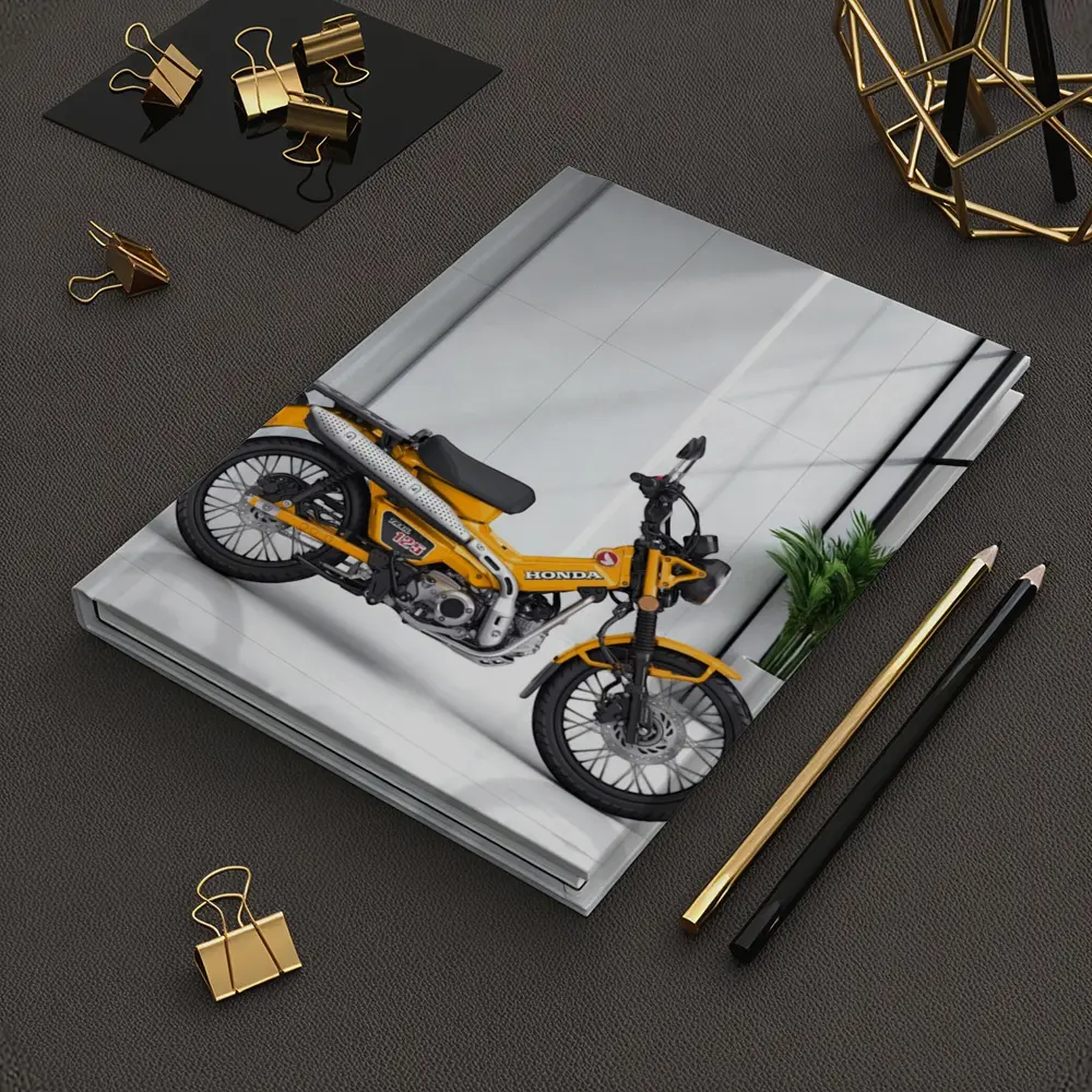Honda Trail CT125 Orange Motorcycle White Studio – Notebooks