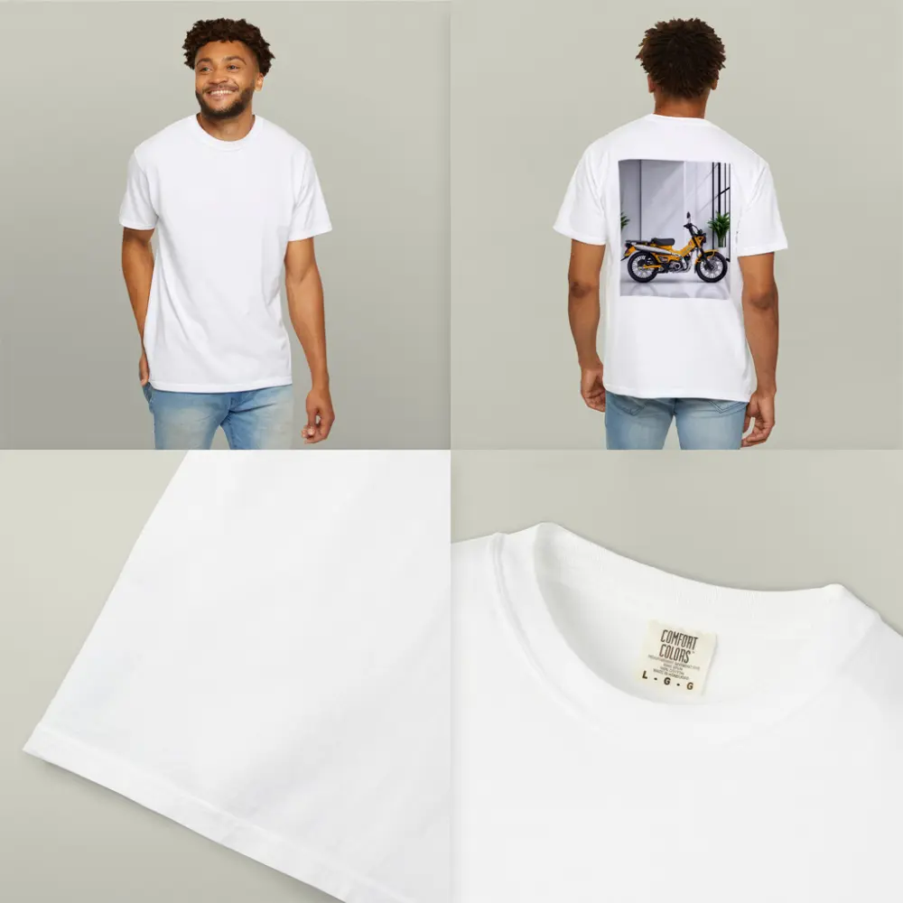 Honda Trail CT125 Orange Motorcycle White Studio – T-Shirts