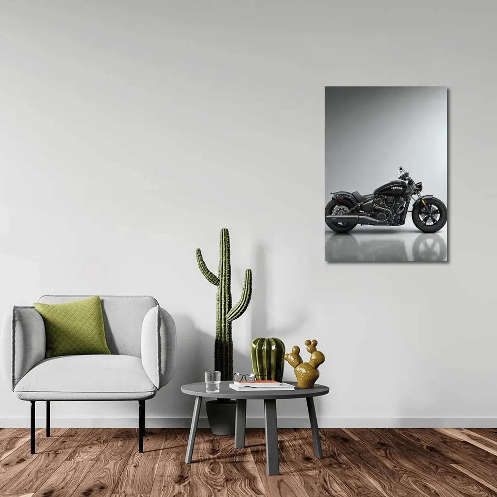 Indian Scout Bobber Black Motorcycle Studio – Wall Art
