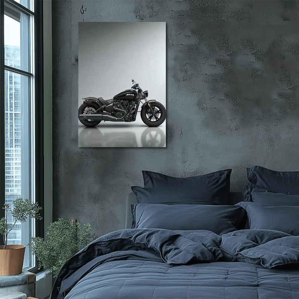 Indian Scout Bobber Black Motorcycle Studio – Wall Art