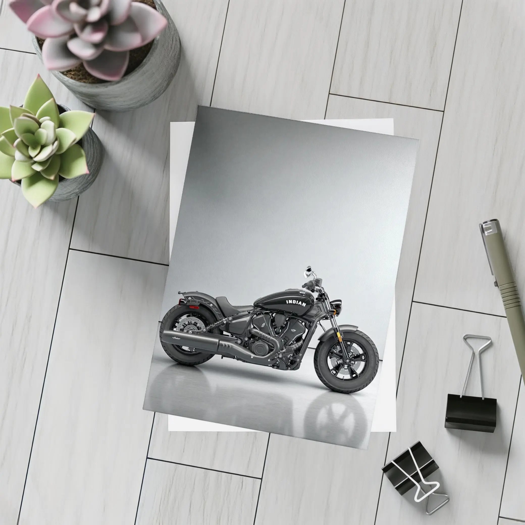 Indian Scout Bobber Black Motorcycle Studio – Postcards