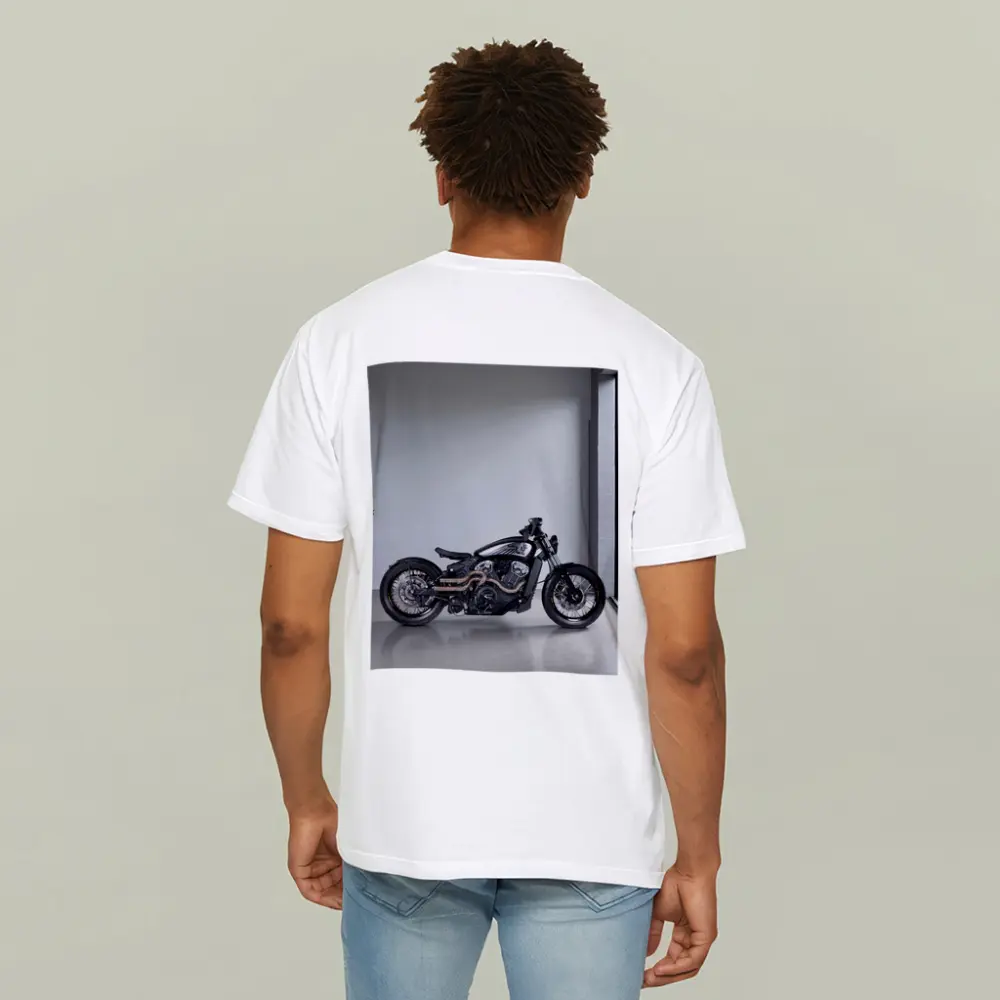Custom Black Bobber Motorcycle Minimal Studio – T-Shirts