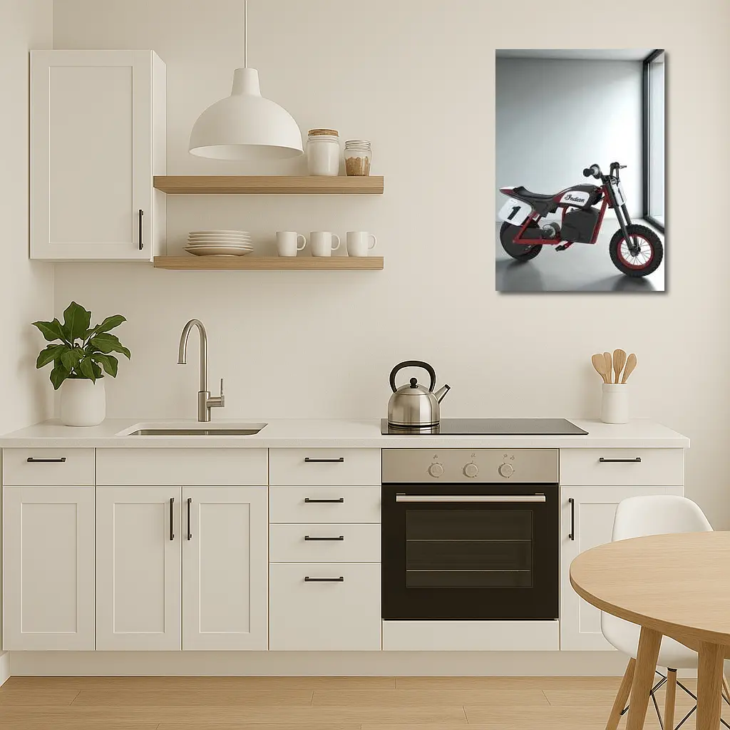 Indian Electric Mini Bike White Room – Wall Art