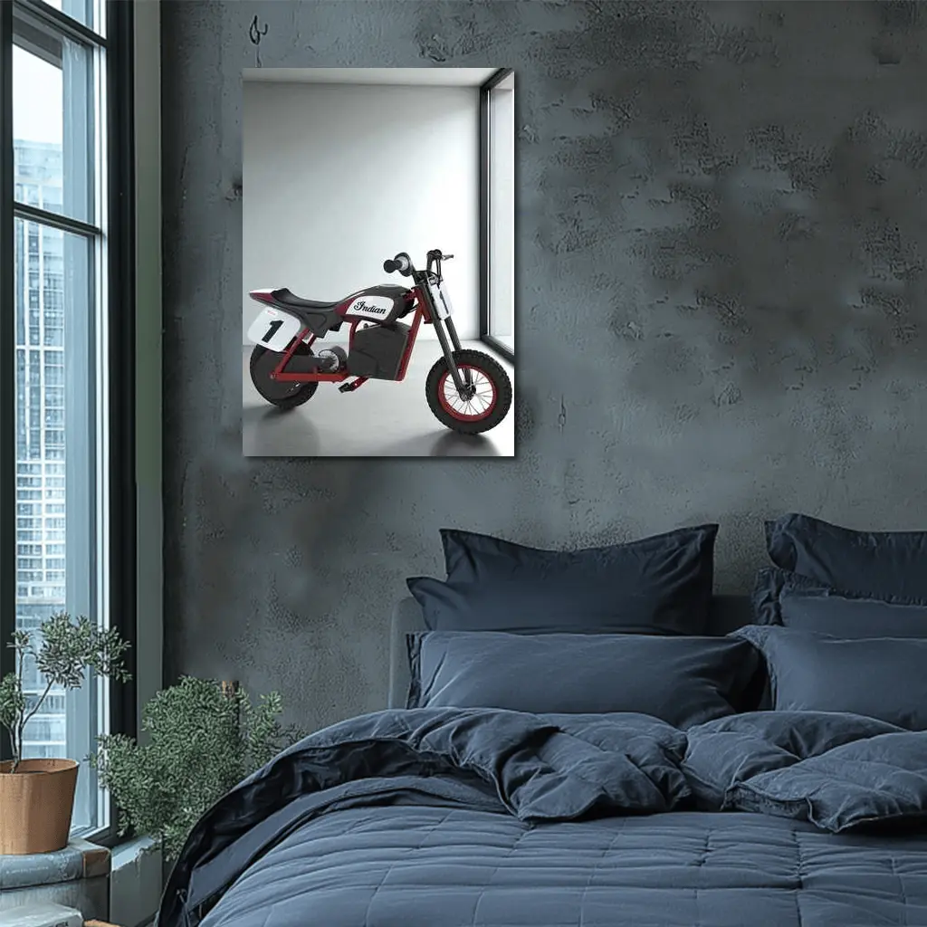 Indian Electric Mini Bike White Room – Wall Art