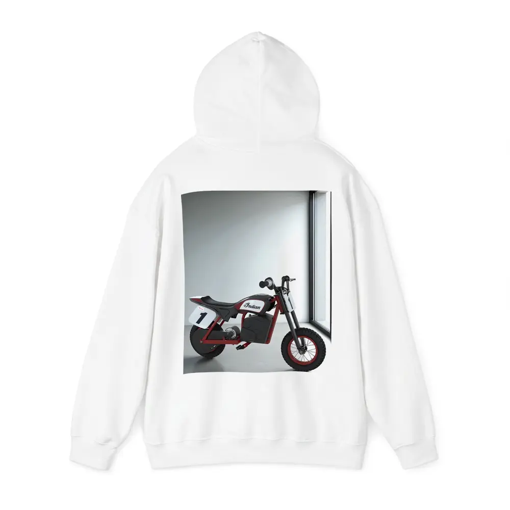 Indian Electric Mini Bike White Room – Hoodies