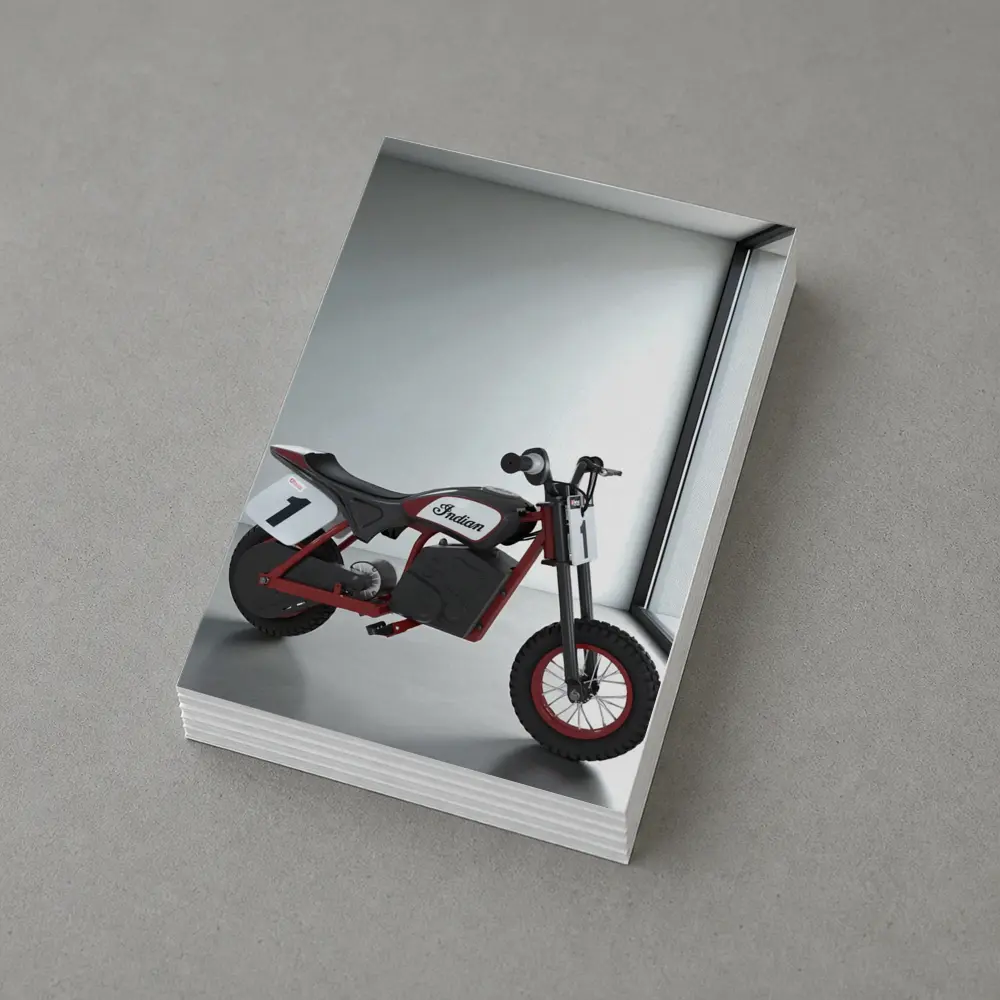 Indian Electric Mini Bike White Room – Postcards