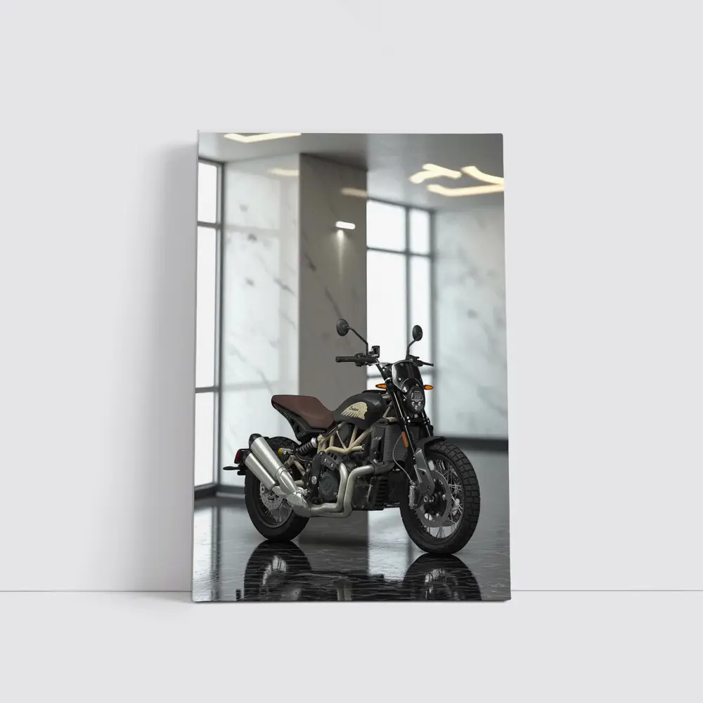 Indian Motorcycle Dark Interior Marble Showroom – Wall Art