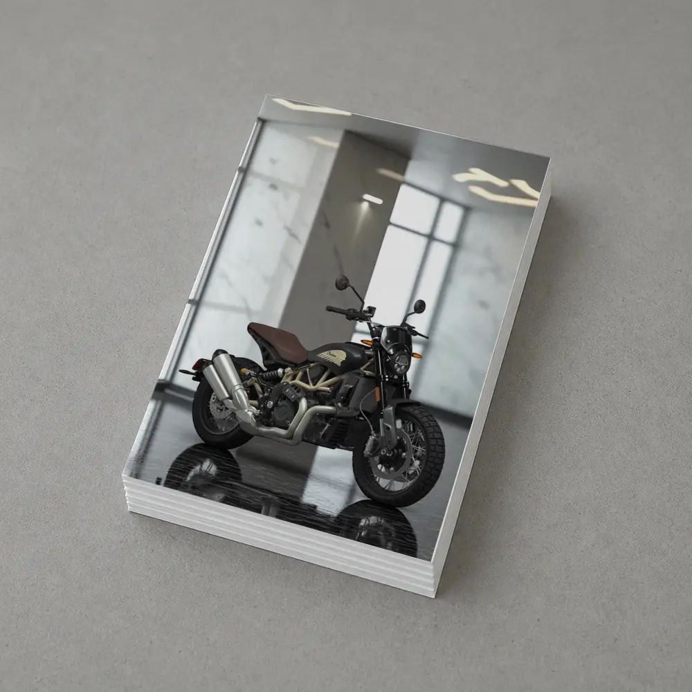 Indian Motorcycle Dark Interior Marble Showroom – Postcards