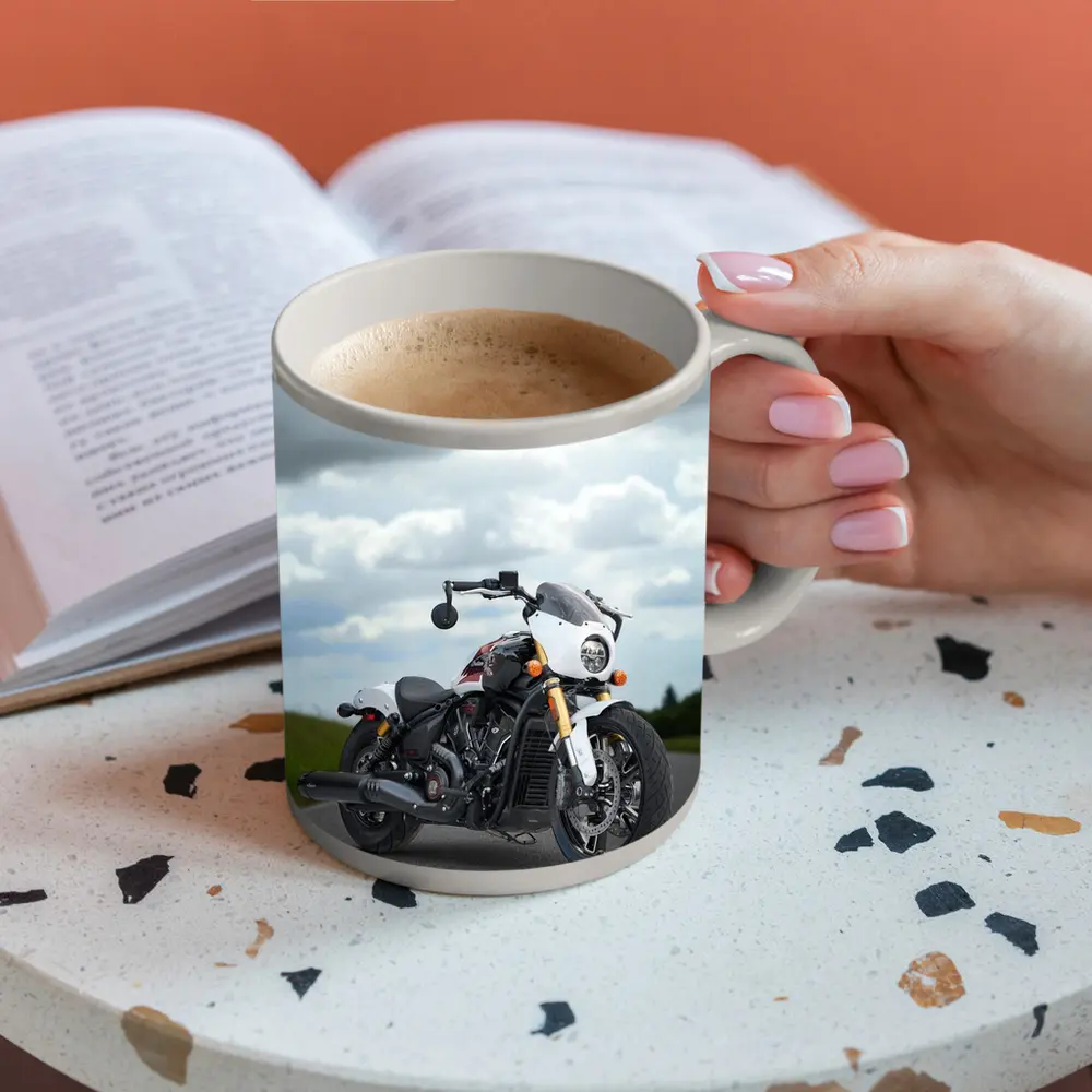 Indian Motorcycle Cafe Racer Stormy Road – Mugs